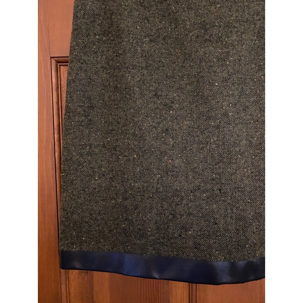Kensie 16" Mini Skirt Women‎ Size 8 Olive 1" Brown Trim Fall Winter Back Zip - Picture 8 of 15